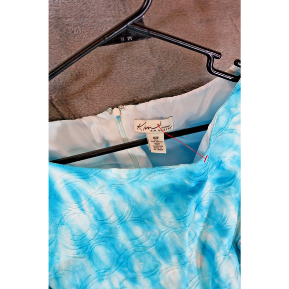 Kim Rogers Woman 16W Blue Tie-Dye Sleeveless Fit & Flare Dress Artisan Dyed - Picture 2 of 16